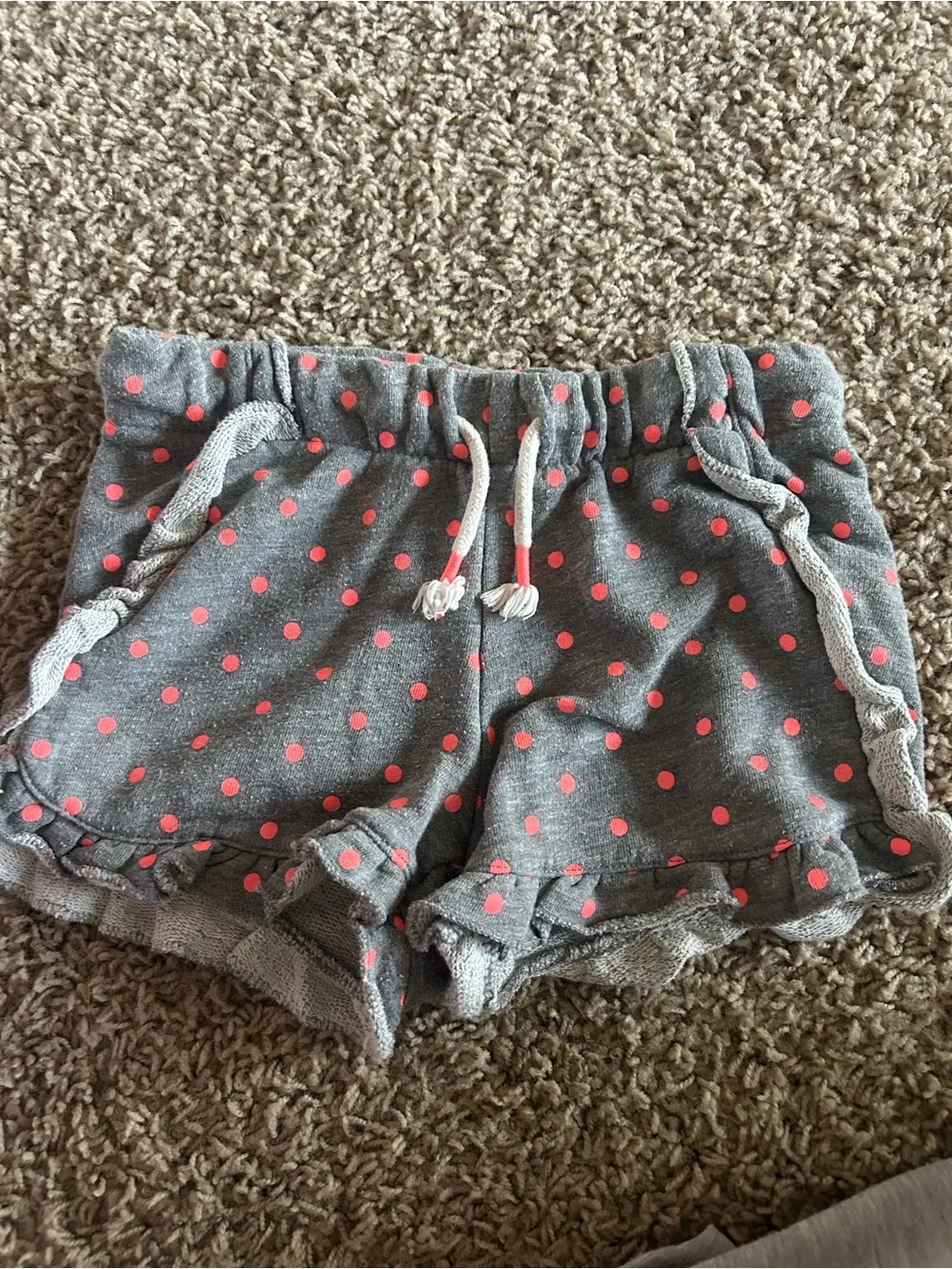 Girls' Pink and Gray Ruffle Shorts - Cute Polka Dot and Solid Styles